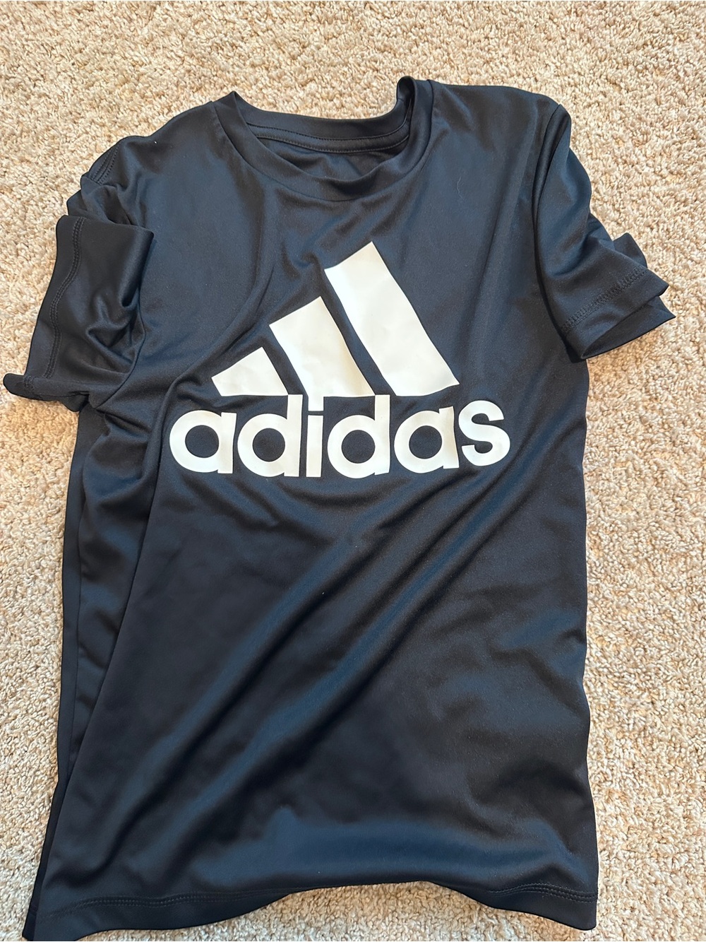 adidas Black Tee with White Trefoil Logo